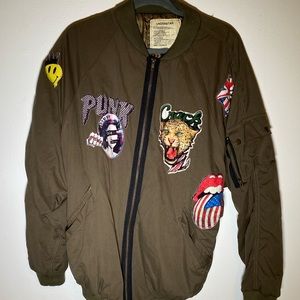 Rock patches lightweight bomber jacket